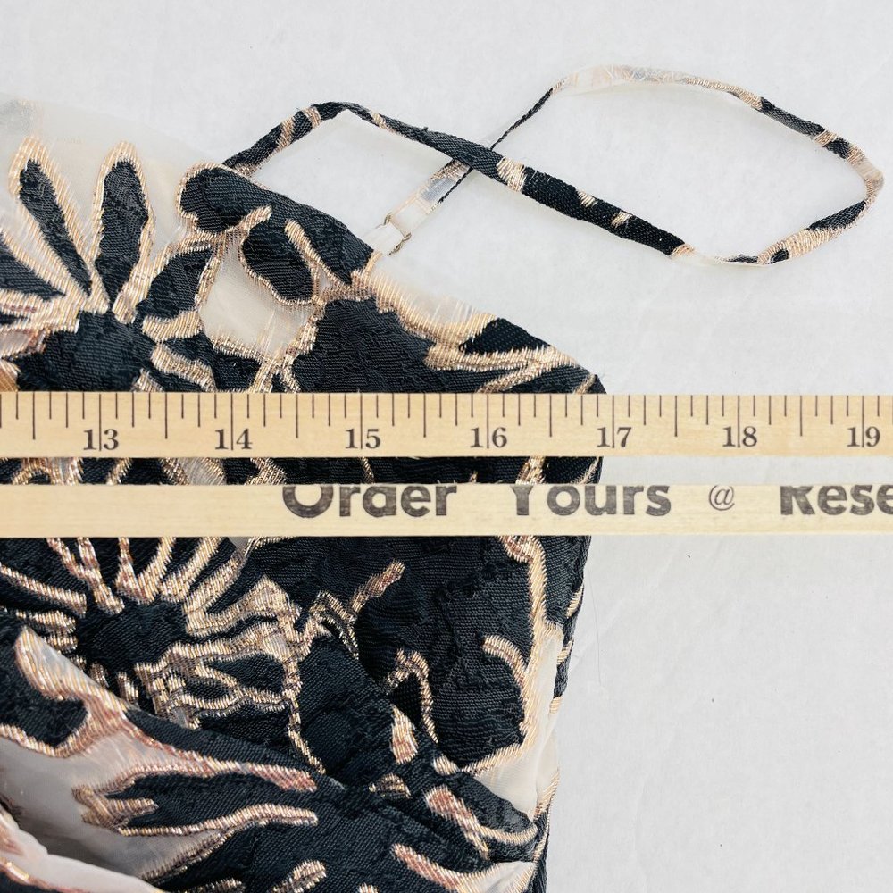 Carmen Marc Valvo Women's Dress 10 Sheath Midi Sleeveless Floral Cascade New - Picture 9 of 15